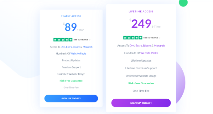 Divi pricing