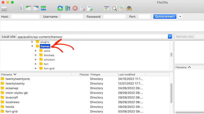 Connecting to your site using an FTP client