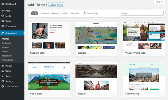 Free WordPress blog themes