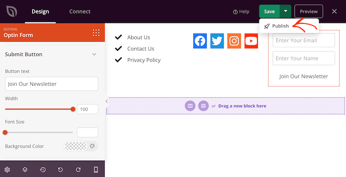 Publishing the SeedProd template part