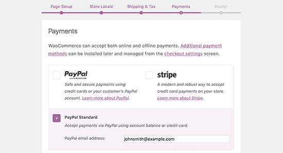 WooCommerce payment methods