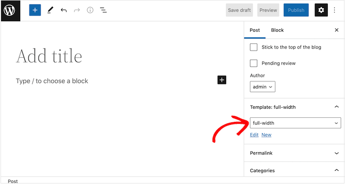 How to create a full-width template in WordPress
